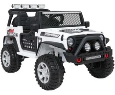 Vaikiškas elektrinis Jeep BEAST 4x4 su LED šviesomis ir saugos mygtuku, nuo 3 metų, juodas