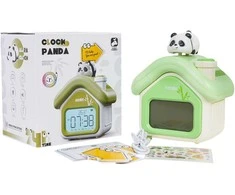 Ramiz Vaikiškas Panda žadintuvas su naktine lempa