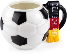 Sprintigo Didelė futbolo formos puodelis su 700 ml talpa, futbolo gerbėjams, juodas