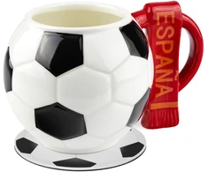 Sprintigo Didelis futbolo formos puodelis su 700 ml talpa ir silikonine padėkliuke, futbolo gerbėjams
