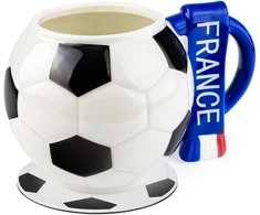 Sprintigo Didelis futbolo formos puodelis su 700 ml talpa ir silikonine padėkliuke, futbolo gerbėjams