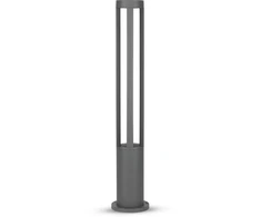 10W LED lauko šviestuvas V-TAC, pilkas, aukštis 80cm, 3000K (šiltai balta), pastatomas IP65