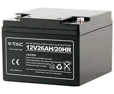 V-TAC 12V 26Ah gelio akumuliatorius, 5 metai garantija