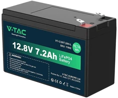 V-TAC LiFePO4 ličio akumuliatorius 12.8V 7.2AH