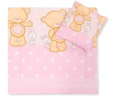 Patalynės komplektas kūdikiui Cuddly Teddy Bear Pram – jaukumui ir saldžiam miegui.