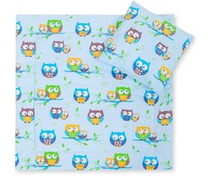 Patalynės komplektas kūdikiui su antklode ir pagalve Owls – jaukumui ir saldžiam miegui.