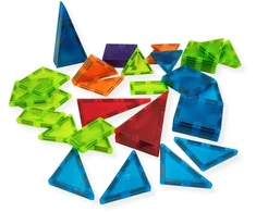 X Bida Kaleidoskopinės magnetinės konstruktoriaus plytelės, 95 vnt., vaikams nuo 3 metų, skatina erdvinę vaizduotę, skaidrios