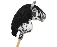 Super Hobby Horse Hobby Horse lazdelinis arkliukas leopardinis su juoda karčiene A4