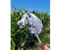 Super Hobby Horse Hobby Horse lazdelinis arkliukas leopardinis su balta karčiais A4