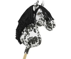 Super Hobby Horse Medinis žirgas su kotu – leopardinis, juoda karčia