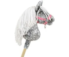 Hobby Horse lazdelinis arkliukas su balta karčiene Super Hobby Horse Premium