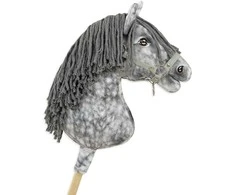 Super Hobby Horse Medinis žirgas su pilka karčiais – margas pilkas