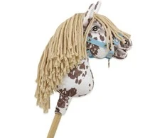 Super Hobby Horse Hobby Horse lazdelinis arkliukas su ruda leopardine spalva ir smėlio karčiais