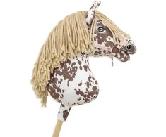 Super Hobby Horse Medinis žirgas su kotu – rudas leopardinis su smėlio spalvos karčiais
