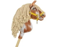 Hobby Horse lazdelinis arkliukas tobiano bay su smėlio spalvos karčiais Super Hobby Horse Premium