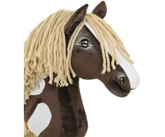 Super Hobby Horse Medinis žirgas su lazda tamsiai rudas – Premium Western
