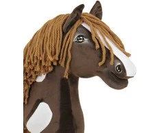 Super Hobby Horse Medinis arkliukas su lazda – tamsiai rudas, vakarietiško stiliaus