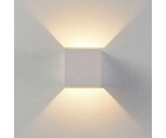 Baltas Esma LED sieninis šviestuvas kubo formos