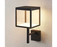 Cube LED lauko sieninis šviestuvas su stiklo gaubtu, grafitas