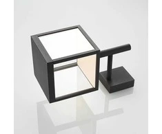 Cube LED lauko sieninis šviestuvas su stiklo gaubtu, grafitas