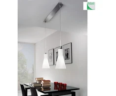 Fabas Luce DIANA pakabinamas šviestuvas, E27, 2 liepsnos, chromuotas / stiklas baltas