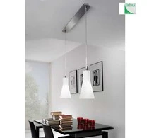 Fabas Luce DIANA pakabinamas šviestuvas, E27, 2 liepsnos, chromuotas / stiklas baltas
