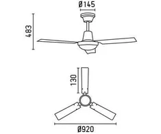 Lubinis šviestuvas Faro Barcelona FARO 33011 - Lubinis ventiliatorius MINI INDUS