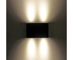 Kvadratinis lauko sieninis šviestuvas Henor su 4 LED