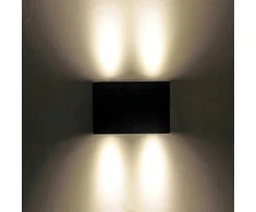 Kvadratinis lauko sieninis šviestuvas Henor su 4 LED