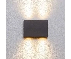 Kvadratinis lauko sieninis šviestuvas Henor su 4 LED