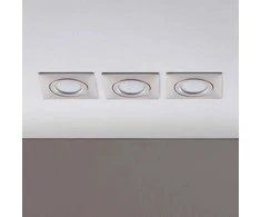 LED įleidžiamas prožektorius Andrej, kvadratinis, nikelis, 3 vnt