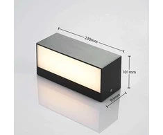 LED lauko sieninis šviestuvas Nienke, IP65, 23 cm
