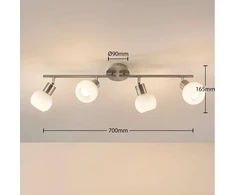 LED lubinis šviestuvas Elaina, 4 lempučių, matinis nikelis