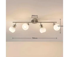 LED lubinis šviestuvas Elaina, 4 lempučių, matinis nikelis