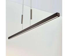 LED medinis linijinis pakabinamas šviestuvas Tamlin, juodas riešutas