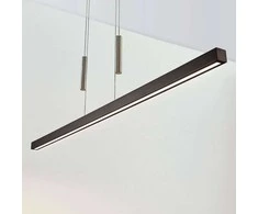 LED medinis linijinis pakabinamas šviestuvas Tamlin, juodas riešutas