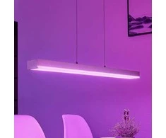 LED pakabinamas šviestuvas Keyan, WiZ, kvadratinis, pailgas, nikelio
