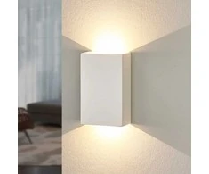 LED sieninis šviestuvas Fabiola iš gipso, aukštis 16 cm