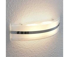 LED sieninis šviestuvas Zinka iš stiklo, 37,5 cm