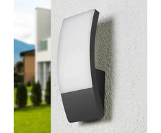 Lenktas Siara LED lauko sieninis šviestuvas, tamsiai pilka