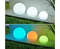 Lindby Lago LED saulės lempos RGBW, 3 rutuliukų rinkinys