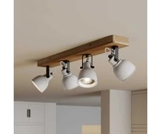 Lindby Mitis LED lubinis šviestuvas, pušies medienos, 4 lempučių.
