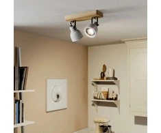 Lindby Mitis LED lubinis šviestuvas, pušies medienos, 2 lempučių.