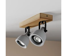 Lindby Mitis LED lubinis šviestuvas, pušies medienos, 2 lempučių.