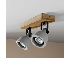 Lindby Mitis LED lubinis šviestuvas, pušies medienos, 2 lempučių.