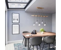 Lindby Mitis LED pakabinamas šviestuvas pagamintas iš betono ir medžio