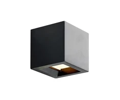 Lindby Quaso LED sieninis šviestuvas, betoninis juodas