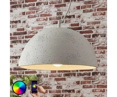 Lindby Smart betoninis pakabinamas šviestuvas Carolle, RGB LED