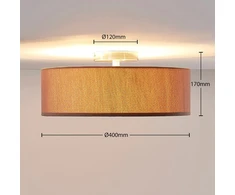 Lubinis šviestuvas Sebatin, 40 cm, šviesiai ruda
