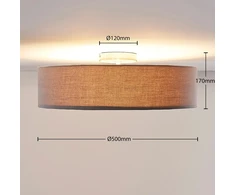 Lubinis šviestuvas Sebatin su E27 LED, 50 cm, pilkas